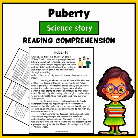 Puberty | Science Story Reading Comprehension Activity