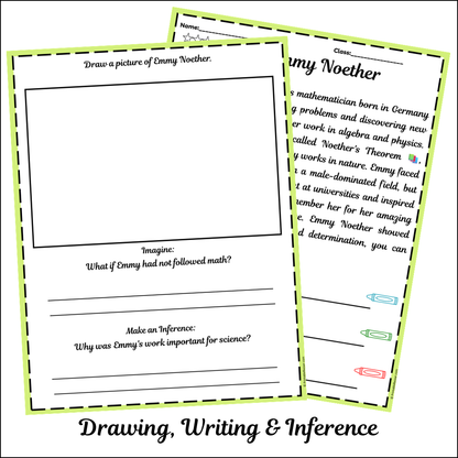 Emmy Noether | Short Reading Comprehension Creative Worksheet