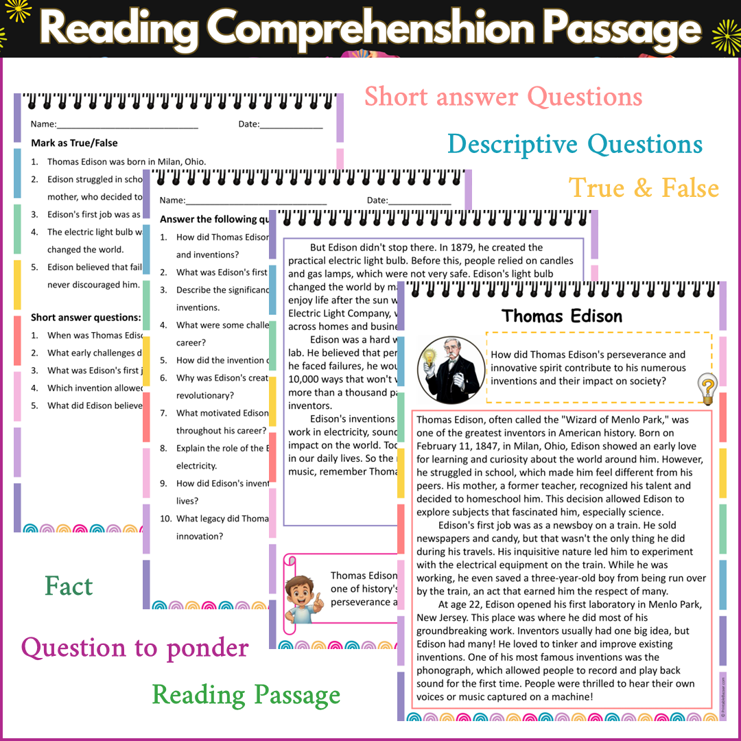 Thomas Edison | Reading Comprehension Passage and Questions