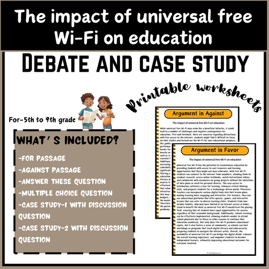 The impact of universal free Wi-Fi on education | Debate Case Study Worksheet