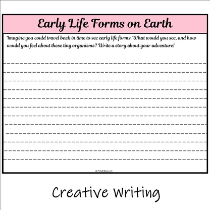 Early Life Forms on Earth | Main Idea and Supporting Details Reading Passage and Questions