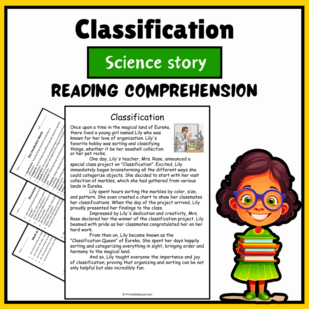 Classification | Science Story Reading Comprehension Activity
