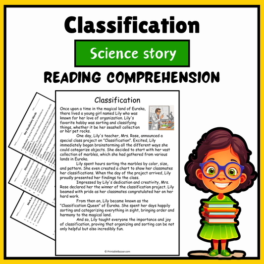 Classification | Science Story Reading Comprehension Activity