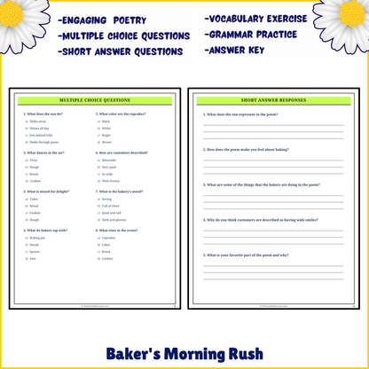 Baker's Morning Rush | Poem Grammar Worksheet Printable Activity