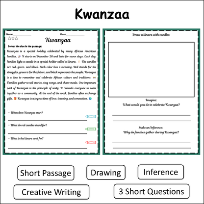 Kwanzaa | Short Reading Comprehension Creative Worksheet