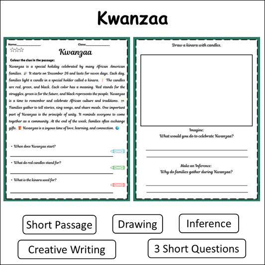 Kwanzaa | Short Reading Comprehension Creative Worksheet