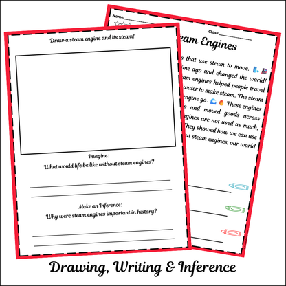 Steam Engines | Short Reading Comprehension Creative Worksheet