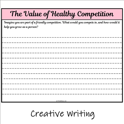 The Value of Healthy Competition | Main Idea and Supporting Details Reading Passage and Questions