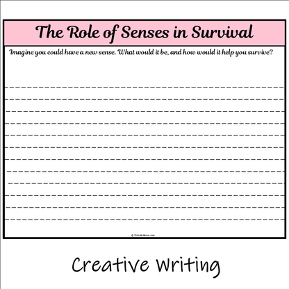 The Role of Senses in Survival | Main Idea and Supporting Details Reading Passage and Questions