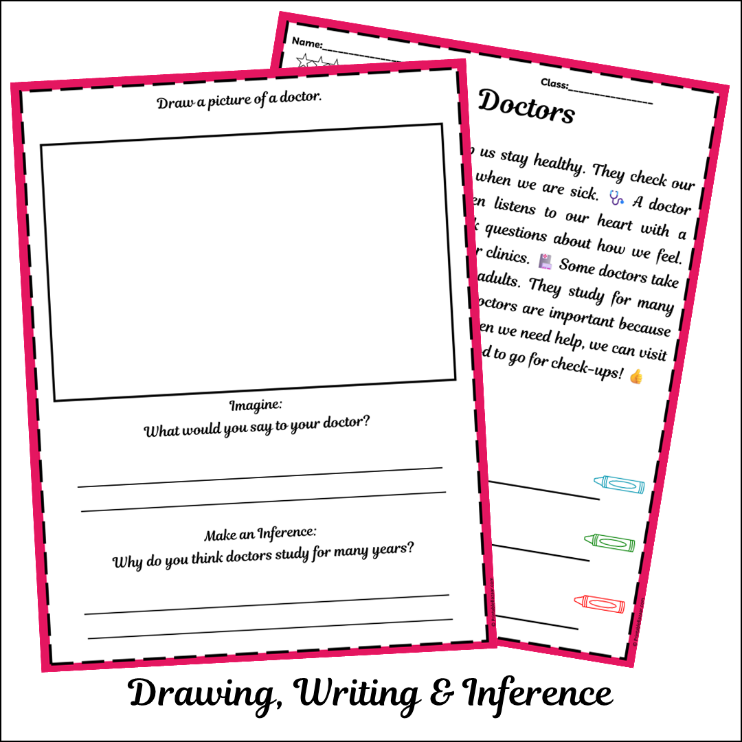 Doctors | Short Reading Comprehension Creative Worksheet