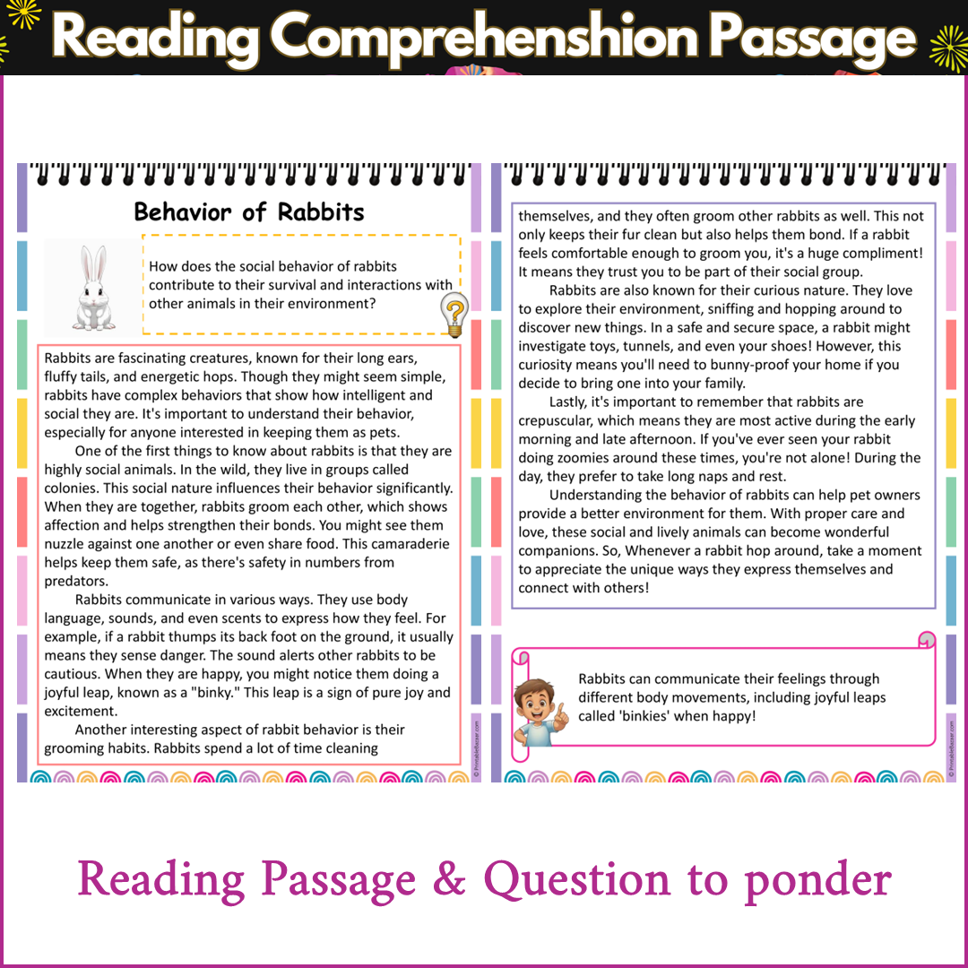 Behavior of Rabbits | Reading Comprehension Passage and Questions