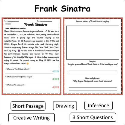 Frank Sinatra | Short Reading Comprehension Creative Worksheet