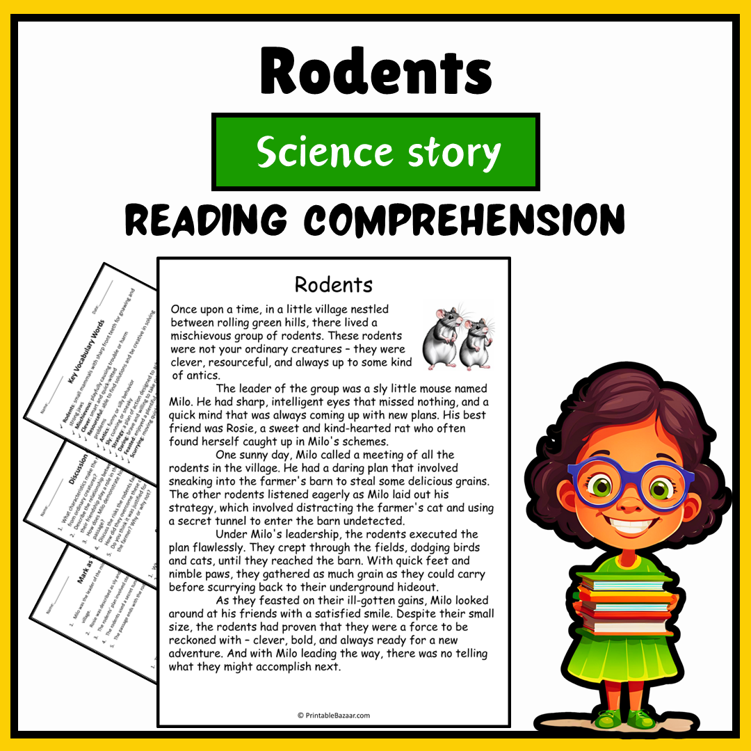 Rodents | Science Story Reading Comprehension Activity