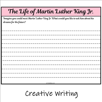 The Life of Martin Luther King Jr. | Main Idea and Supporting Details Reading Passage and Questions