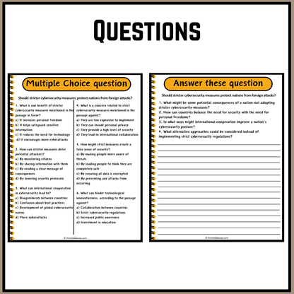 Should stricter cybersecurity measures protect nations from foreign attacks? | Debate Case Study Worksheet