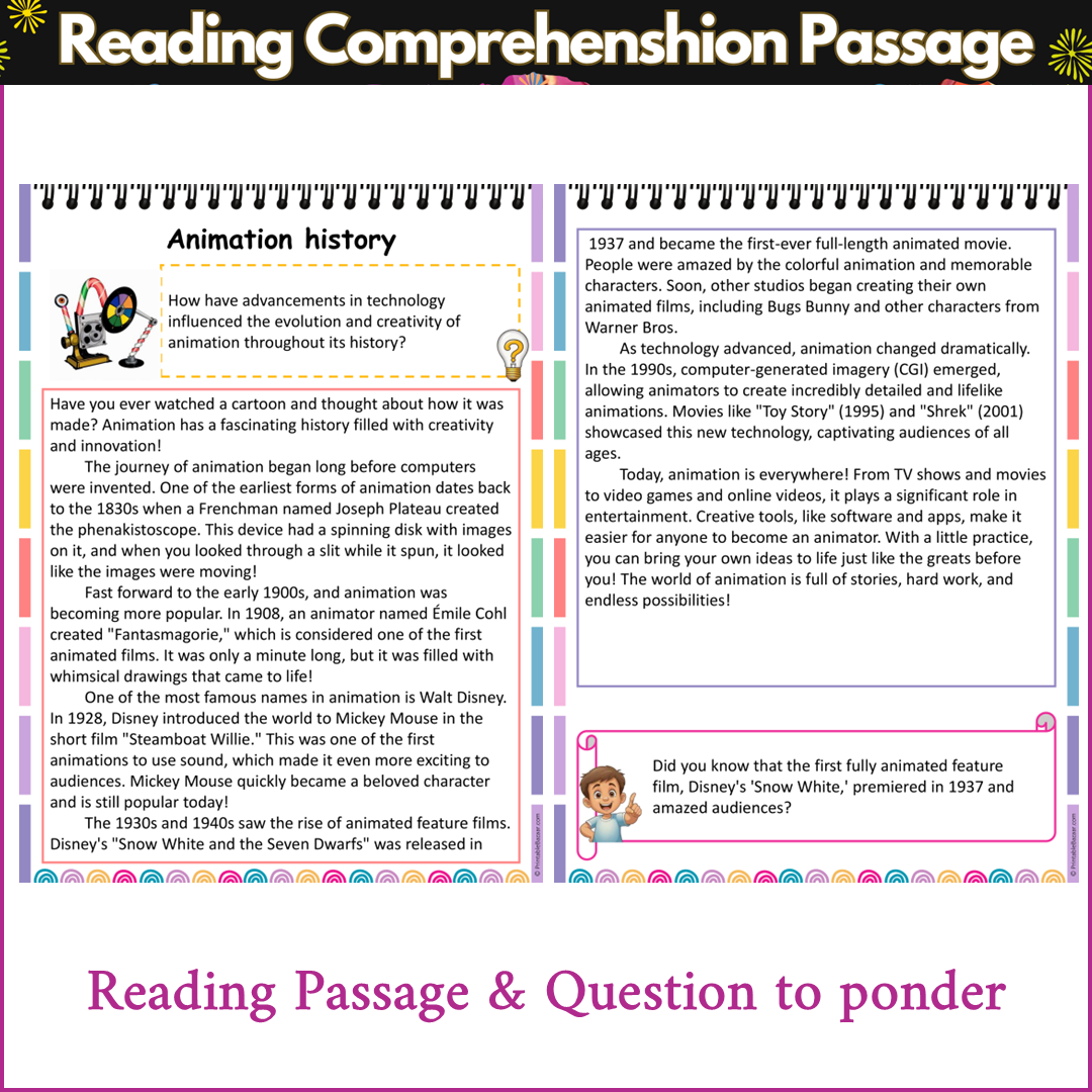 Animation history | Reading Comprehension Passage and Questions