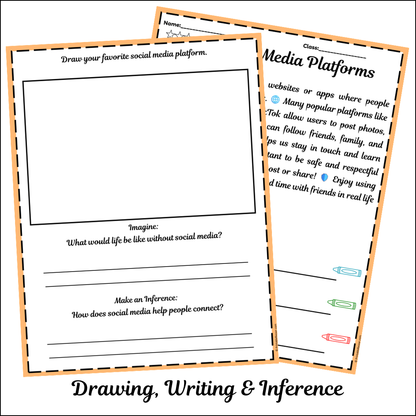Social Media Platforms | Short Reading Comprehension Creative Worksheet