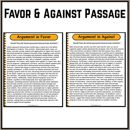 Should There Be School-sponsored Extracurricular Activities? | Debate Case Study Worksheet