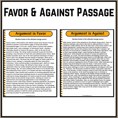 Nuclear fusion is the ultimate energy source | Debate Case Study Worksheet