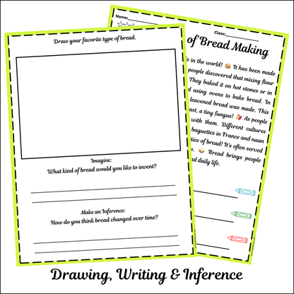 History of Bread Making | Short Reading Comprehension Creative Worksheet