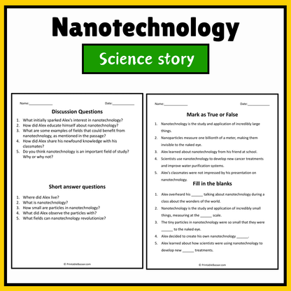 Nanotechnology | Science Story Reading Comprehension Activity