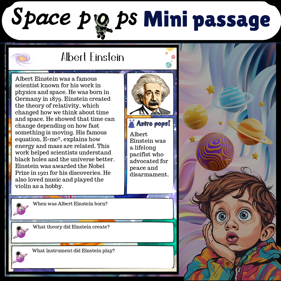 Albert Einstein | Space Pops Reading Passage and Questions