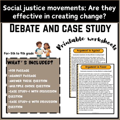 Social justice movements: Are they effective in creating change? | Debate Case Study Worksheet