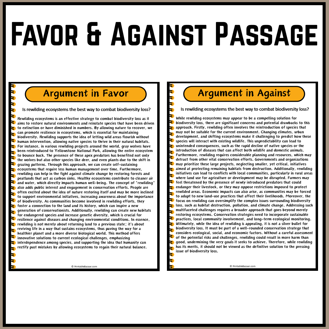 Is rewilding ecosystems the best way to combat biodiversity loss? | Debate Case Study Worksheet