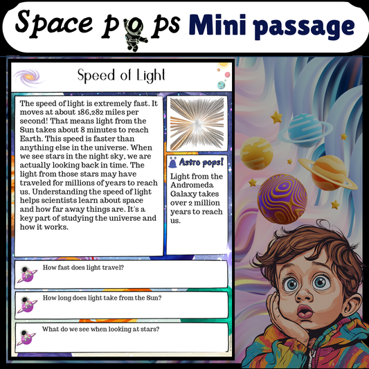 Speed of Light | Space Pops Reading Passage and Questions