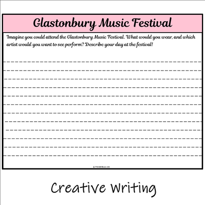 Glastonbury Music Festival | Main Idea and Supporting Details Reading Passage and Questions