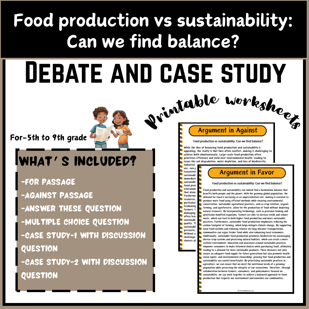 Food production vs sustainability: Can we find balance? | Debate Case Study Worksheet