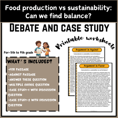 Food production vs sustainability: Can we find balance? | Debate Case Study Worksheet