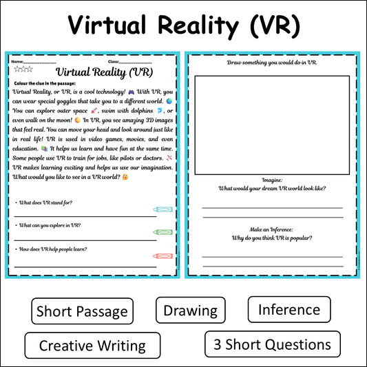 Virtual Reality (VR) | Short Reading Comprehension Creative Worksheet