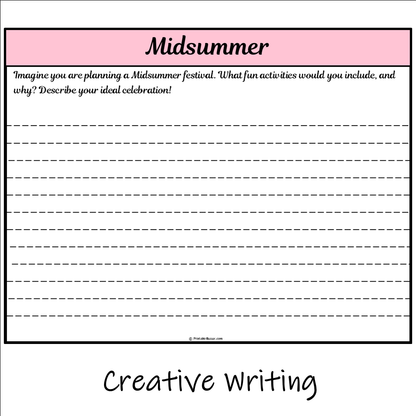 Midsummer | Main Idea and Supporting Details Reading Passage and Questions