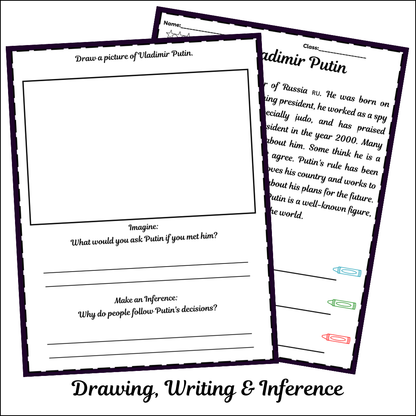 Vladimir Putin | Short Reading Comprehension Creative Worksheet