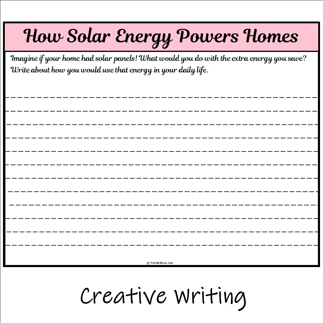 How Solar Energy Powers Homes | Main Idea and Supporting Details Reading Passage and Questions