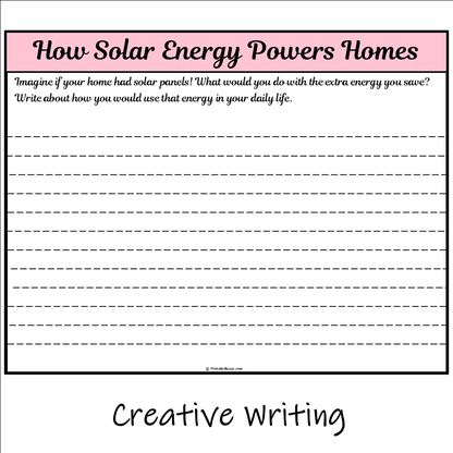 How Solar Energy Powers Homes | Main Idea and Supporting Details Reading Passage and Questions