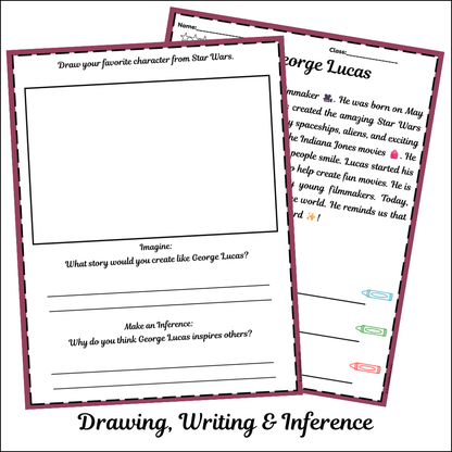 George Lucas | Short Reading Comprehension Creative Worksheet
