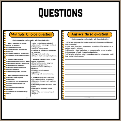 Carbon-negative technologies will shape industries | Debate Case Study Worksheet