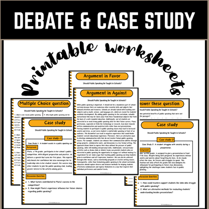 Should Public Speaking Be Taught in Schools? | Debate Case Study Worksheet