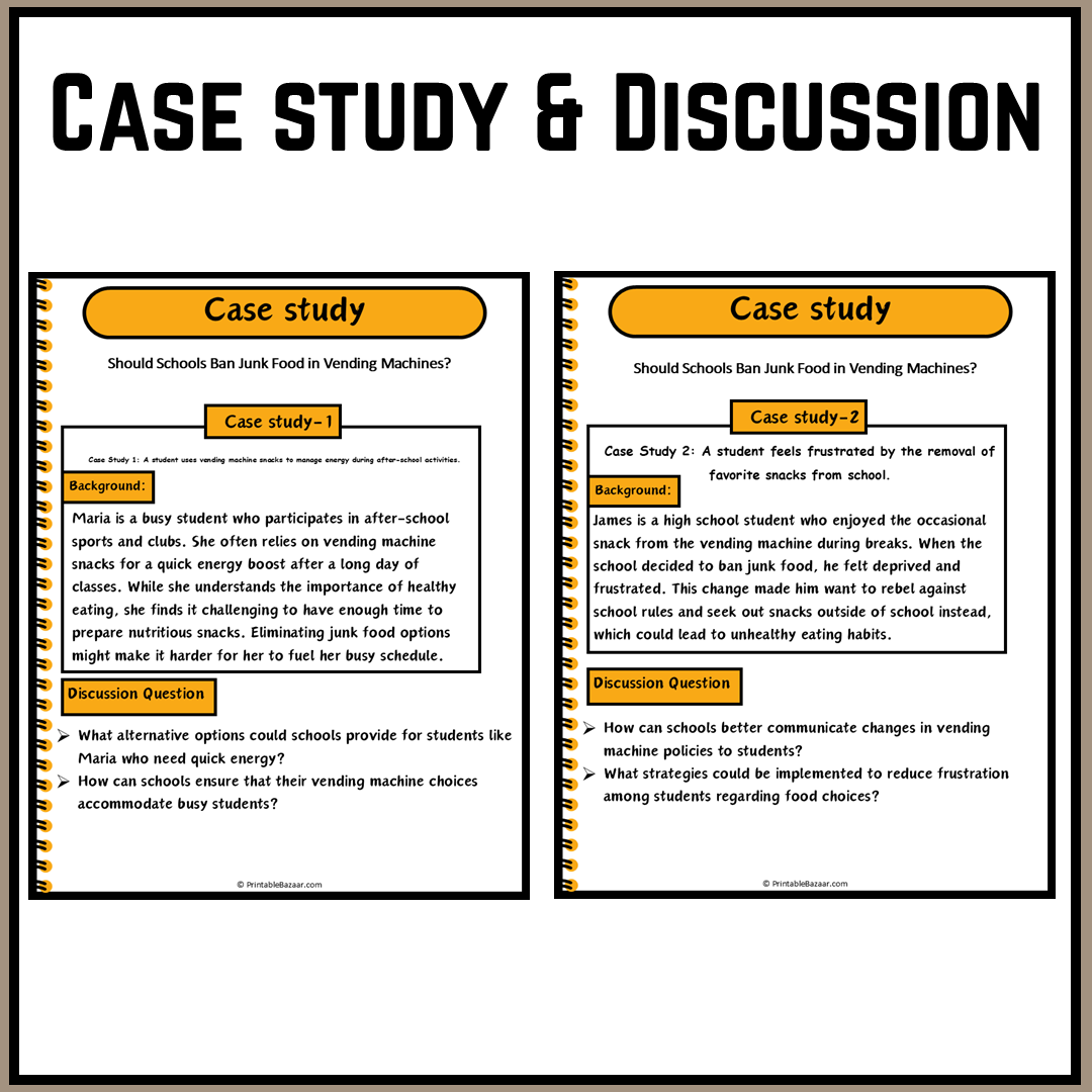 Should Schools Ban Junk Food in Vending Machines? | Debate Case Study Worksheet