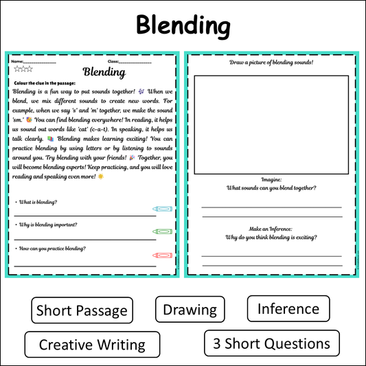 Blending | Short Reading Comprehension Creative Worksheet
