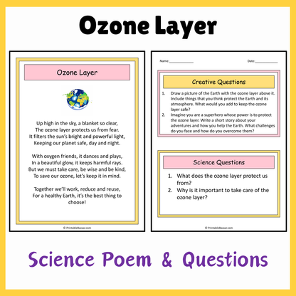 Ozone Layer | Science Poem Reading Comprehension Activity