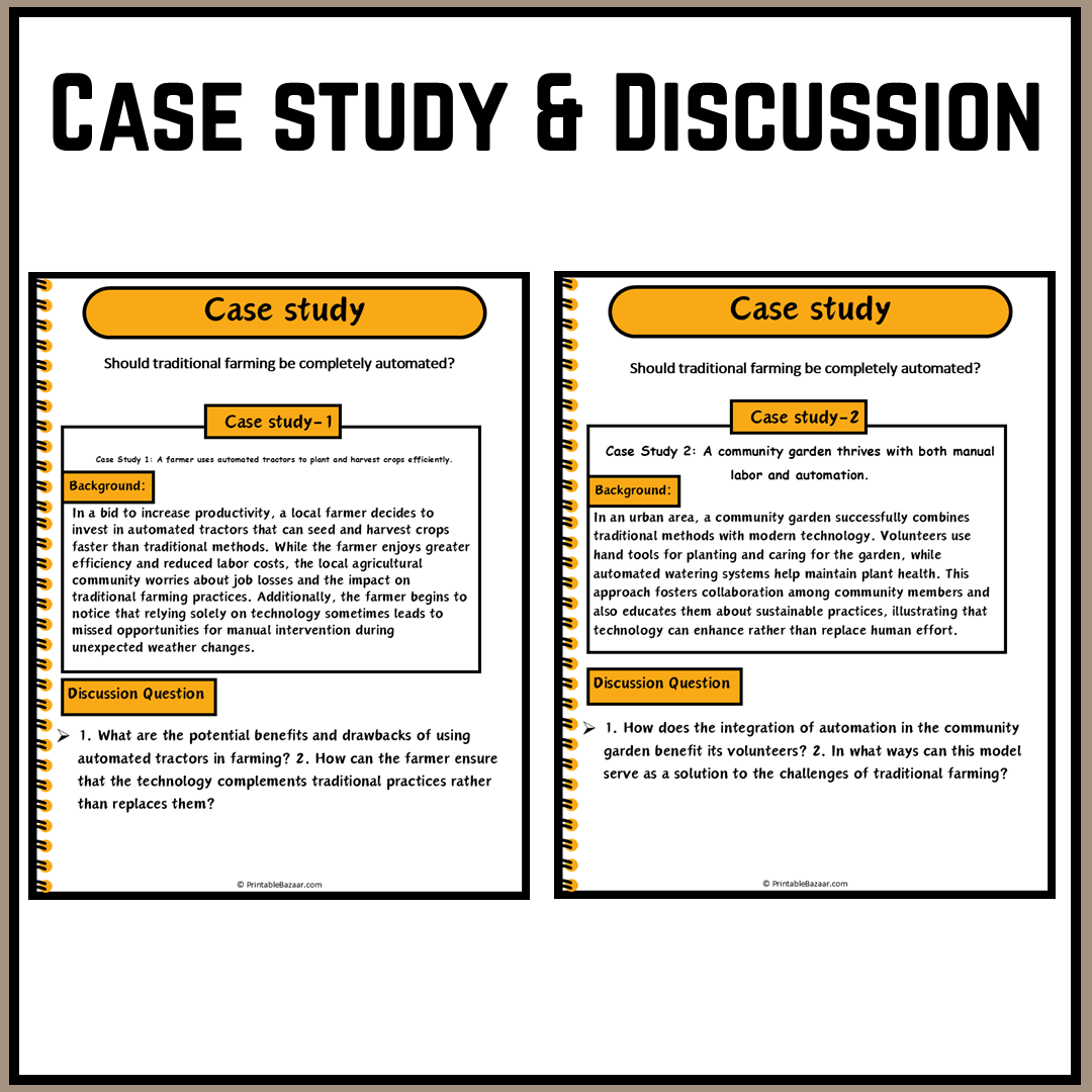 Should traditional farming be completely automated? | Debate Case Study Worksheet