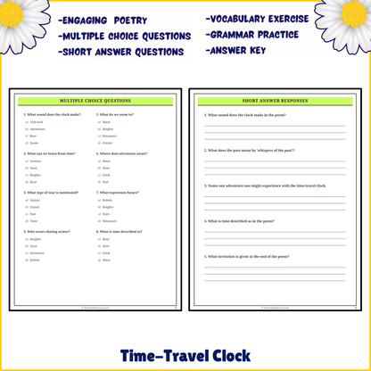 Time-Travel Clock | Poem Grammar Worksheet Printable Activity