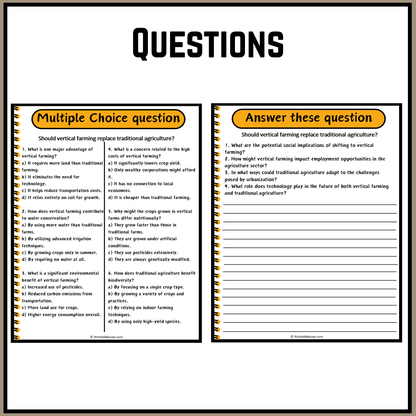 Should vertical farming replace traditional agriculture? | Debate Case Study Worksheet