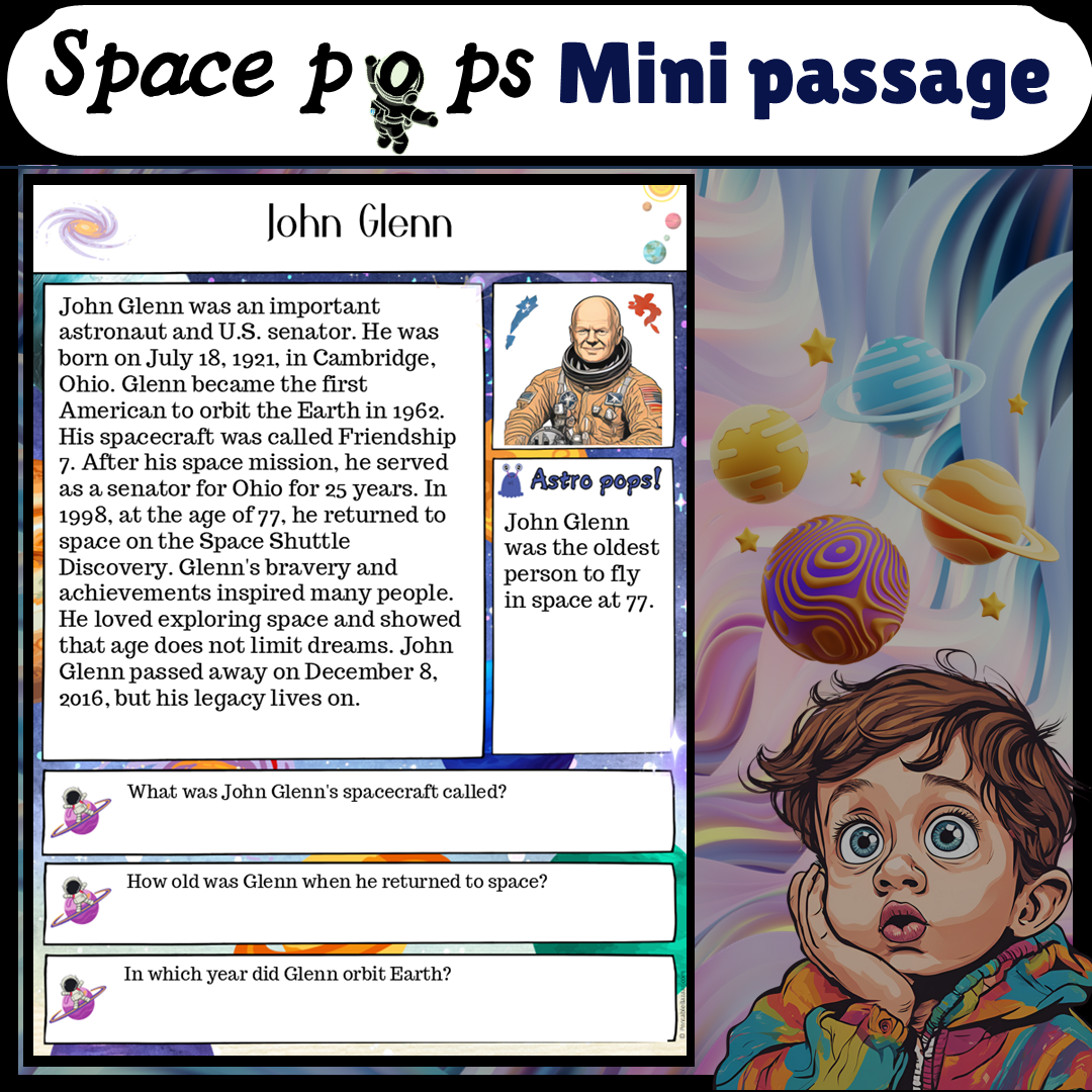 John Glenn | Space Pops Reading Passage and Questions