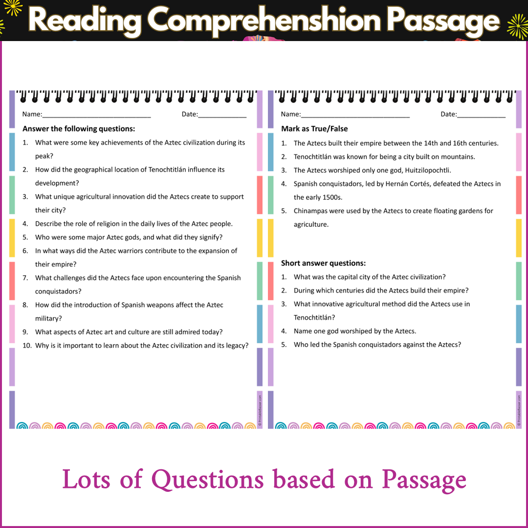Aztec Civilization | Reading Comprehension Passage and Questions