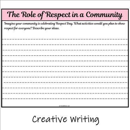 The Role of Respect in a Community | Main Idea and Supporting Details Reading Passage and Questions