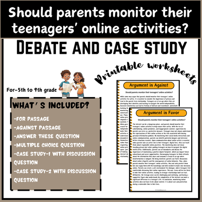 Should parents monitor their teenagers' online activities? | Debate Case Study Worksheet